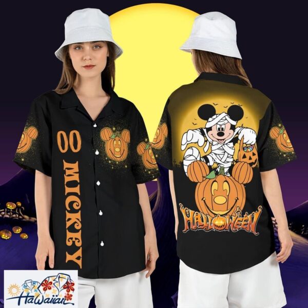 Custom Mickey Mouse Halloween Pumpkin Skeleton Disney Aloha Top Trendy Aloha 1