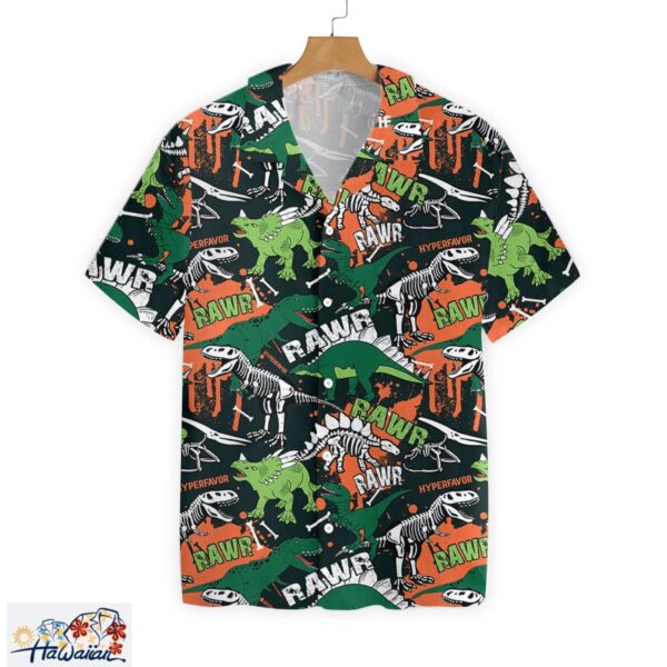 Dinosaur Hawaii Shirt Rawr Dinosaur Skeleton Trendy Hawaiian Shirt Dinosaur Aloha Shirt Trendy Aloha 1
