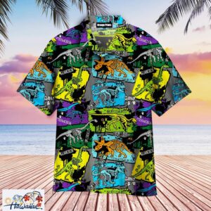 Dinosaur Skeleton Trendy Hawaiian Shirt Trendy Aloha 1