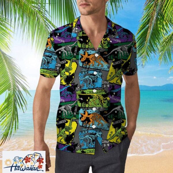 Dinosaur Skeleton Trendy Hawaiian Shirt Trendy Aloha 2