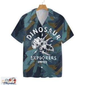 Dinosaur Triceratops Hawaii Shirt Explore Triceratops Skeleton Trendy Hawaiian Shirt Dinosaur Aloha Shirt Trendy Aloha 1