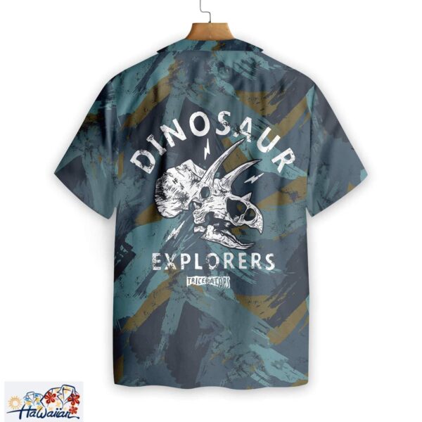 Dinosaur Triceratops Hawaii Shirt Explore Triceratops Skeleton Trendy Hawaiian Shirt Dinosaur Aloha Shirt Trendy Aloha 2