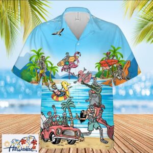 Funny Skeletons 3D Print 2023 Beach Party Hawaiian Shirt Trendy Aloha 1