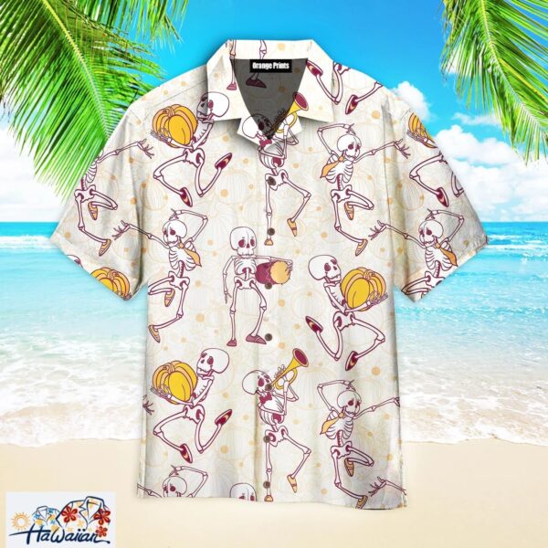 Halloween Dancing Skeleton Aloha Trendy Hawaiian Shirts Trendy Aloha 2