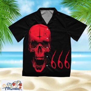 Humorous Skeletons Gothic Style Casual Skull Print Hawaiian Top Trendy Aloha 1