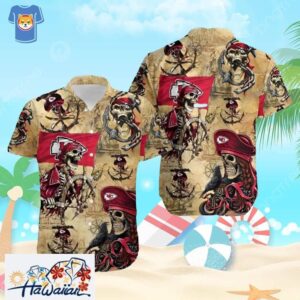 Kansas City Chiefs Hawaiian Shirt Pirate Skeleton Trendy Aloha 1