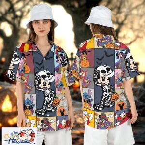 Mickey Friends Spooky Halloween Skeleton Mummy Vampire Aloha Tee Trendy Aloha 1
