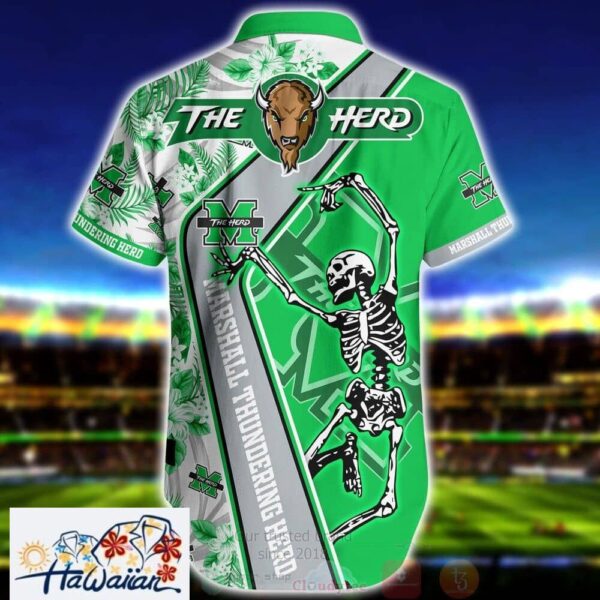 Ncaa Marshall Thundering Herd Skeleton Aloha Trendy Hawaiian Shirt Aloha Shirt Trendy Aloha 2
