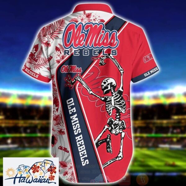Ncaa Ole Miss Rebels Red Skeleton Trendy Hawaiian Shirt Aloha Shirt Trendy Aloha 2