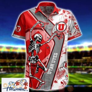 Ncaa Utah Utes Skeleton Trendy Hawaiian Shirt Aloha Shirt Trendy Aloha 1