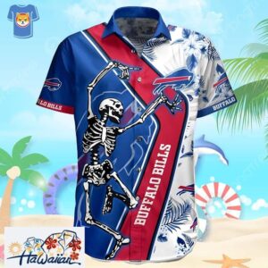 NFL Buffalo Bills Hawaiian Shirt Skeleton Practical Beach Gift Trendy Aloha 1