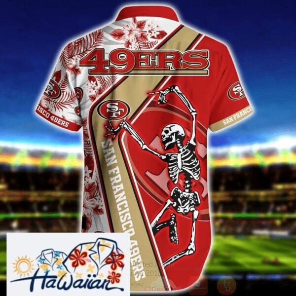 Nfl San Francisco 49Ers Skeleton Dancing With Logo Trendy Hawaiian Shirt Aloha Shirt Trendy Aloha 2