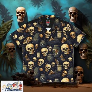 Undead Apothecary Skeletons Shadow Mens Horror Hawaiian Aloha Shirt Trendy Aloha 1