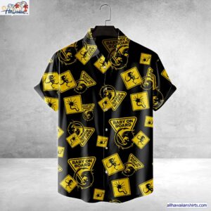 Alien Baby On Board Sign Horror Movie Halloween All Over Print 3D Hawaiian Shirt 1
