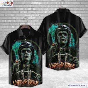 Frankenstein Undead Rider Horror Movie Halloween All Over Print 3D Hawaiian Shirt 1