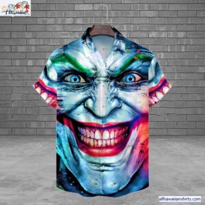 Joker Scary Smile Horror Movie Halloween All Over Print 3D Hawaiian Shirt 1