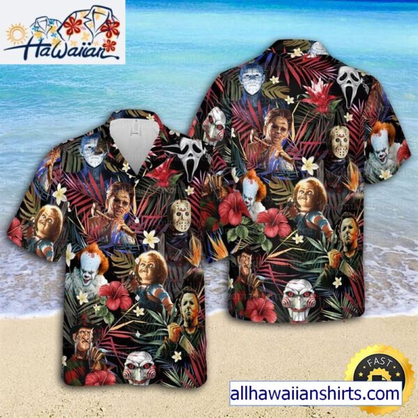 Horror Movie Characters Michael Myers Hawaiian Shirt 1