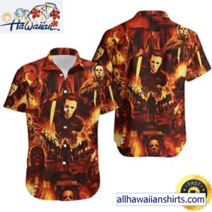 Michael Myers Hawaiin Shirt Horror Halloween Movie Summer Hawaiian Shirt 1