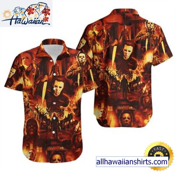 Michael Myers Hawaiin Shirt Horror Halloween Movie Summer Hawaiian Shirt 1