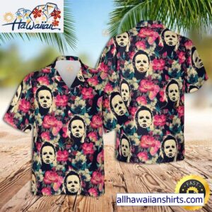 Michael Myers Roses Floral Michael Myers Summer Horror Best Hawaiian Shirts 1