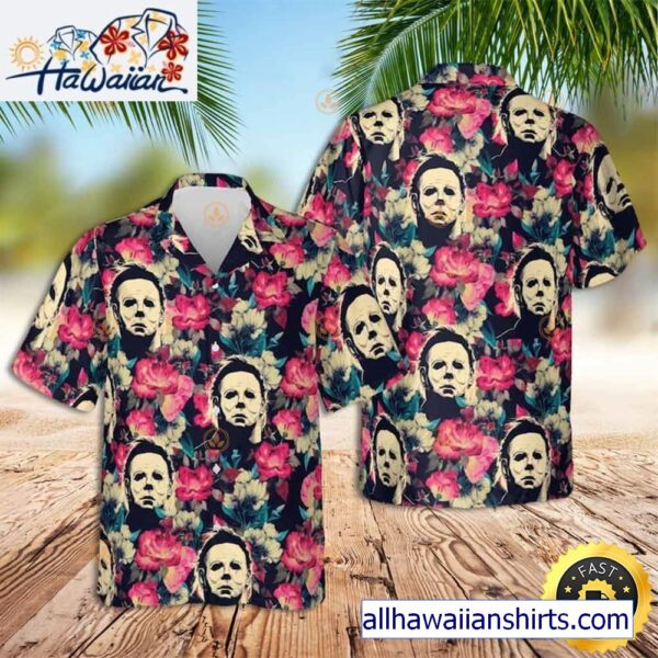 Michael Myers Roses Floral Michael Myers Summer Horror Best Hawaiian Shirts 1