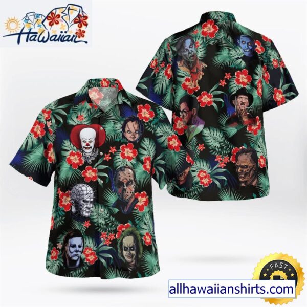 Horror Movie Retro 3D Hawaiian Shirt 1