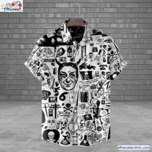 Skeletons Are Coming Evil Icon Drawing Horror Movie Halloween All Over Print 3D Hawaiian Shirt 1