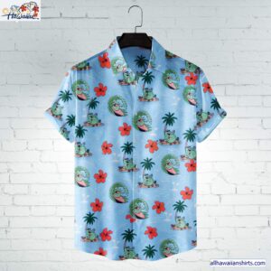 Slimer Ghostbusters On Summer Vacation Horror Movie Halloween All Over Print 3D Hawaiian Shirt 1