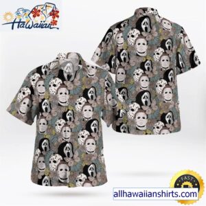 Horror Characters Unisex Floral Hawaiian Shirt 1