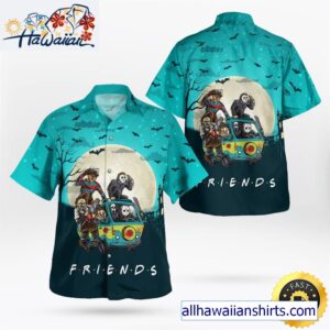 Horror Characters Friends Halloween Hawaiian Shirt 1