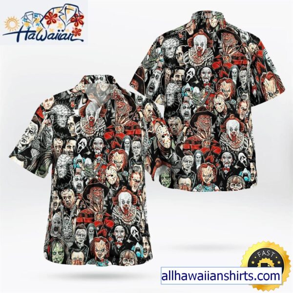 Horror Movie Retro Hawaiian Shirt 1