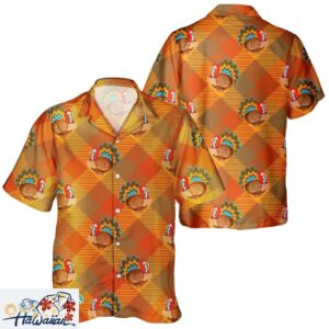 Turkey Enthusiast Unisex Hawaiian Shirt with Autumn Pumpkin Theme Trendy Aloha 1