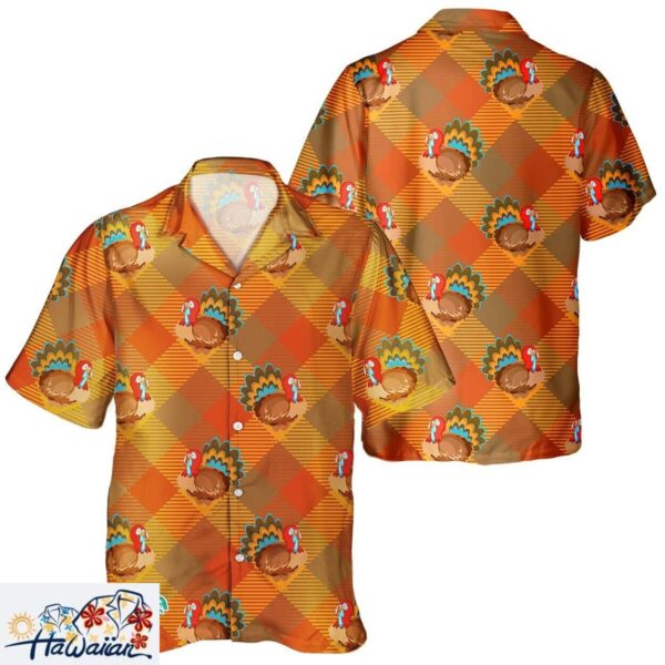 Turkey Enthusiast Unisex Hawaiian Shirt with Autumn Pumpkin Theme Trendy Aloha 1