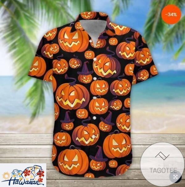 Autumnal Pumpkin Graces This Festive Hawaiian Shirt Trendy Aloha 1
