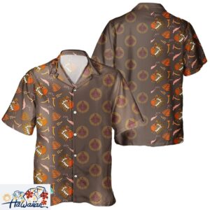 Pumpkin Turkey Unisex Hawaiian Fall Thanksgiving Day Shirt Trendy Aloha 1