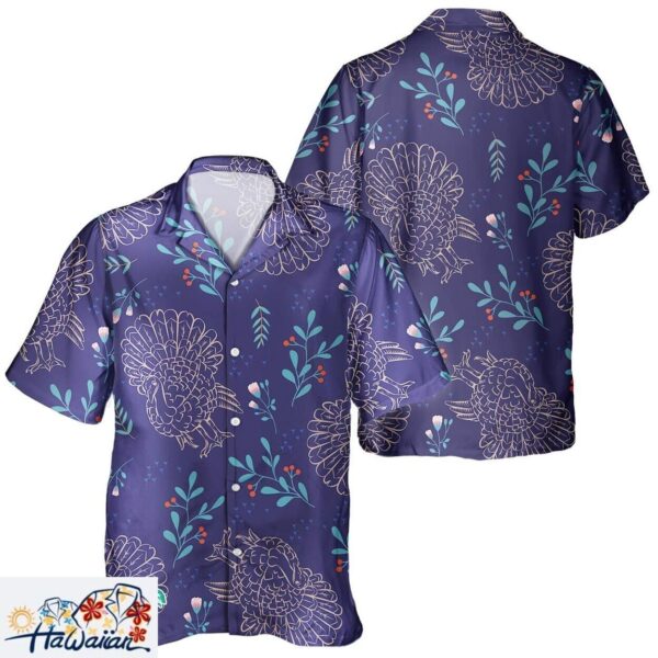 Thanksgiving Day Turkey Pumpkin Unisex Hawaiian Festive Wear Trendy Aloha 1