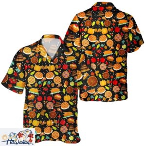 Thanksgiving Day Unisex Turkey Pumpkin Fall Theme Hawaiian Shirt Trendy Aloha 1