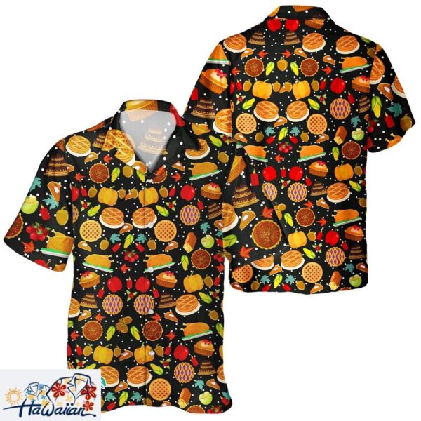 Thanksgiving Day Unisex Turkey Pumpkin Fall Theme Hawaiian Shirt Trendy Aloha 1