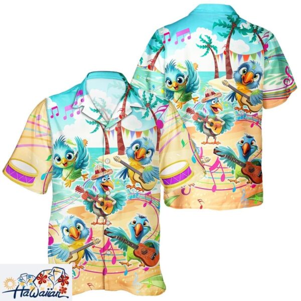 Unisex Thanksgiving Day Turkey Music Aloha Shirt Pumpkin Leaves Fall Trendy Aloha 1