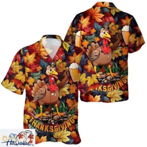 Festive Unisex Turkey Thanksgiving Day Pumpkin Aloha Shirt Trendy Aloha 1