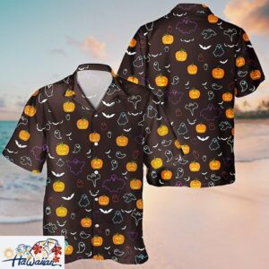 Unisex 3D Pumpkin Aloha Short Sleeve Halloween Hawaiian Shirt Trendy Aloha 1
