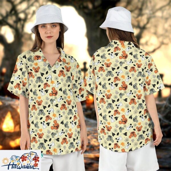 Mickey Ghost Pumpkin Spooky Disney Halloween Season Aloha Tee Trendy Aloha 1