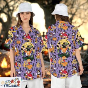 Mickey Friends Halloween Pumpkin Spooky Disneyland Season Shirt Trendy Aloha 1
