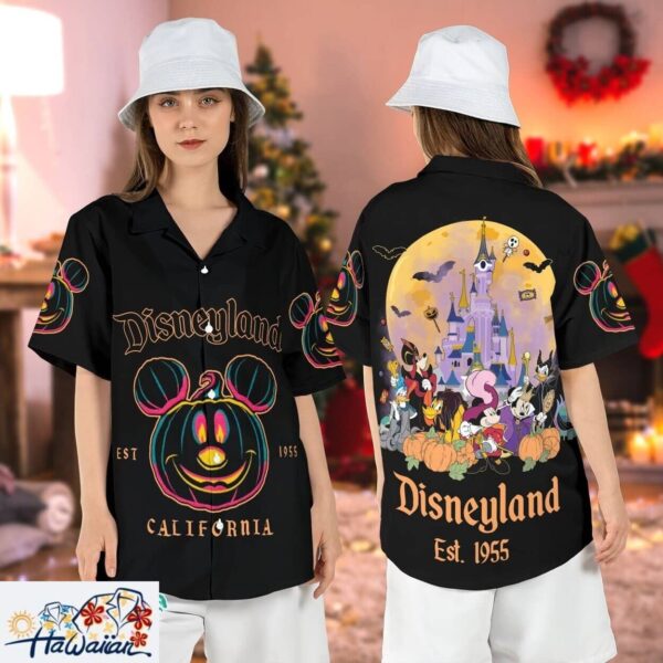 California Halloween Mickey Friends Villains Pumpkin Shirt Trendy Aloha 1