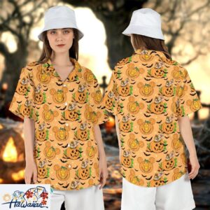 Chip Dale Spooky Pumpkin Halloween Mickey Hawaiian Aloha Shirt Trendy Aloha 1