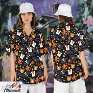 Mickey Minnie Ghost Pumpkin Spooky Halloween Aloha Shirt Top Trendy Aloha 1