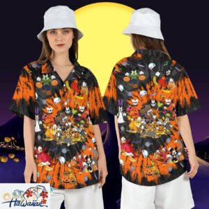Mickey Friends Trick Treat Halloween Pumpkin Spooky Shirt Trendy Aloha 1