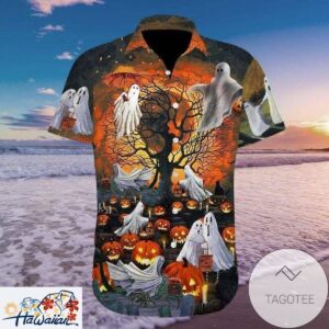 Enchantment Blooms Halloween Pumpkin Mystique on Hawaiian Shirt Trendy Aloha 1