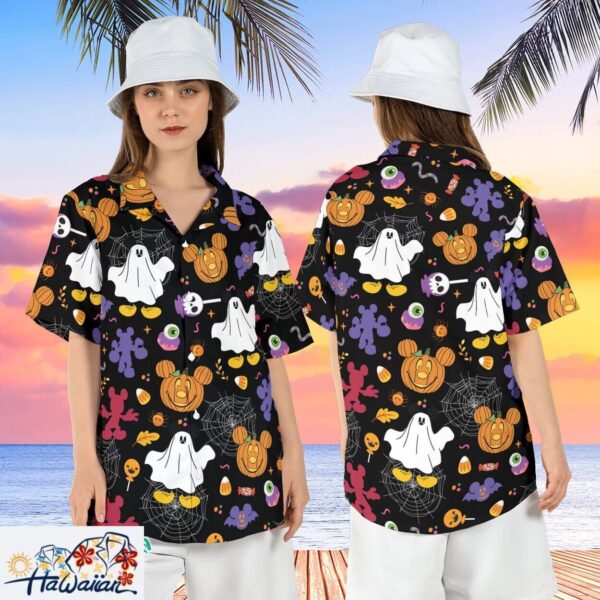 Mickey Mouse Ghost Pumpkin Trick Treat Disneyland Halloween Tee Trendy Aloha 1