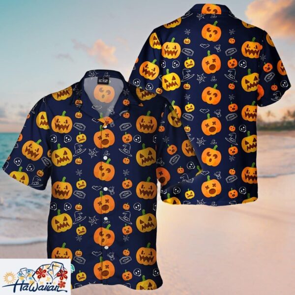Pumpkin Halloween Unisex Lover Aloha Hawaiian Short Sleeve Shirt Trendy Aloha 1